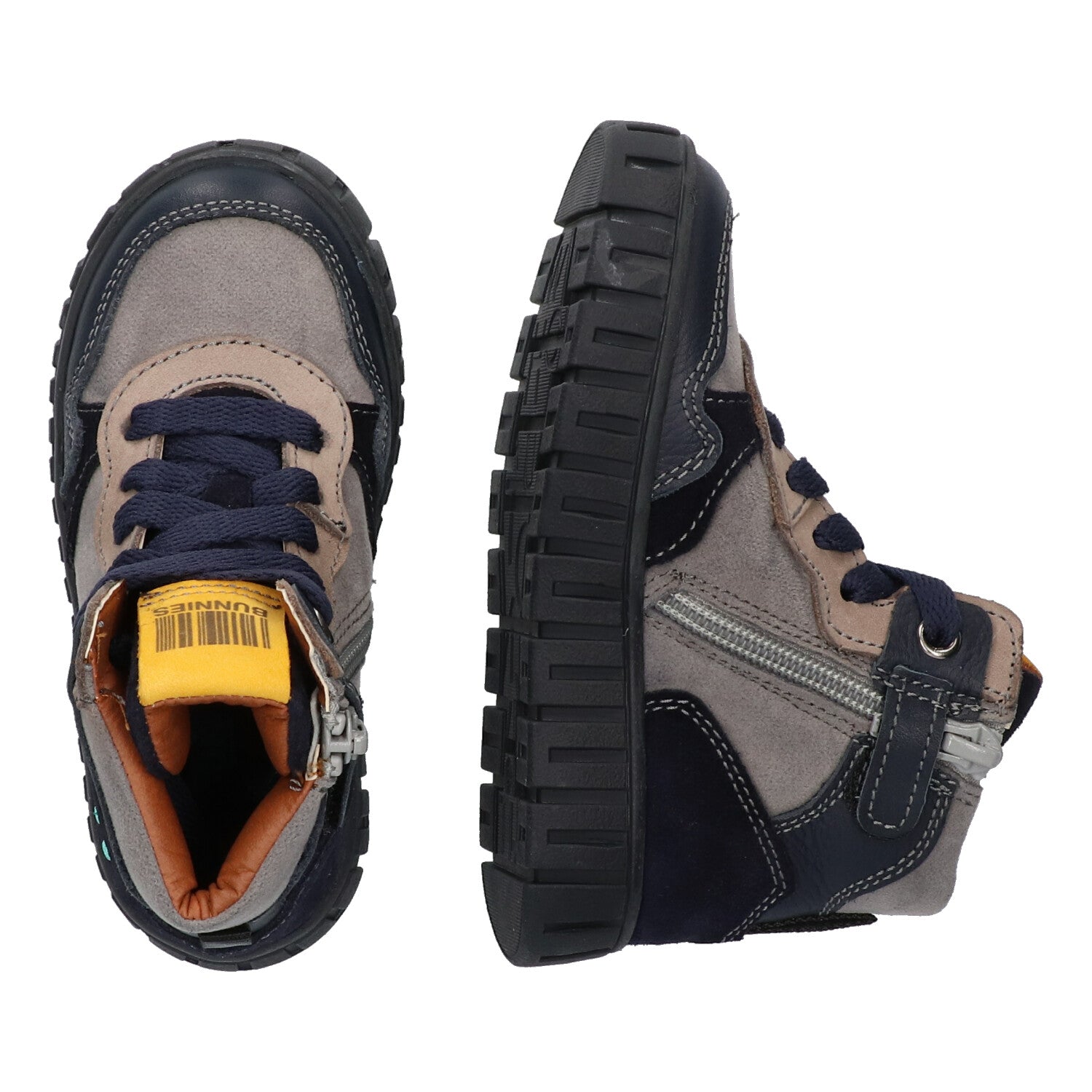 Bink Bont Hoge Sneakers Jongens Donkerblauw Grijs