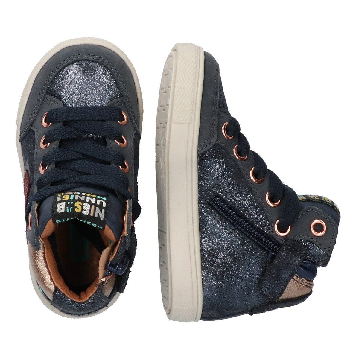 Lance Louw Hoge Sneakers Meisjes Donkerblauw