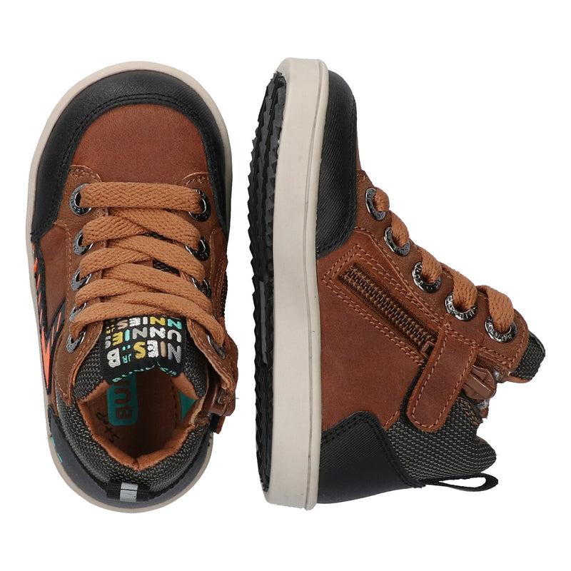 Philip Pit 222747-513 Hoge Sneakers Jongens Cognac