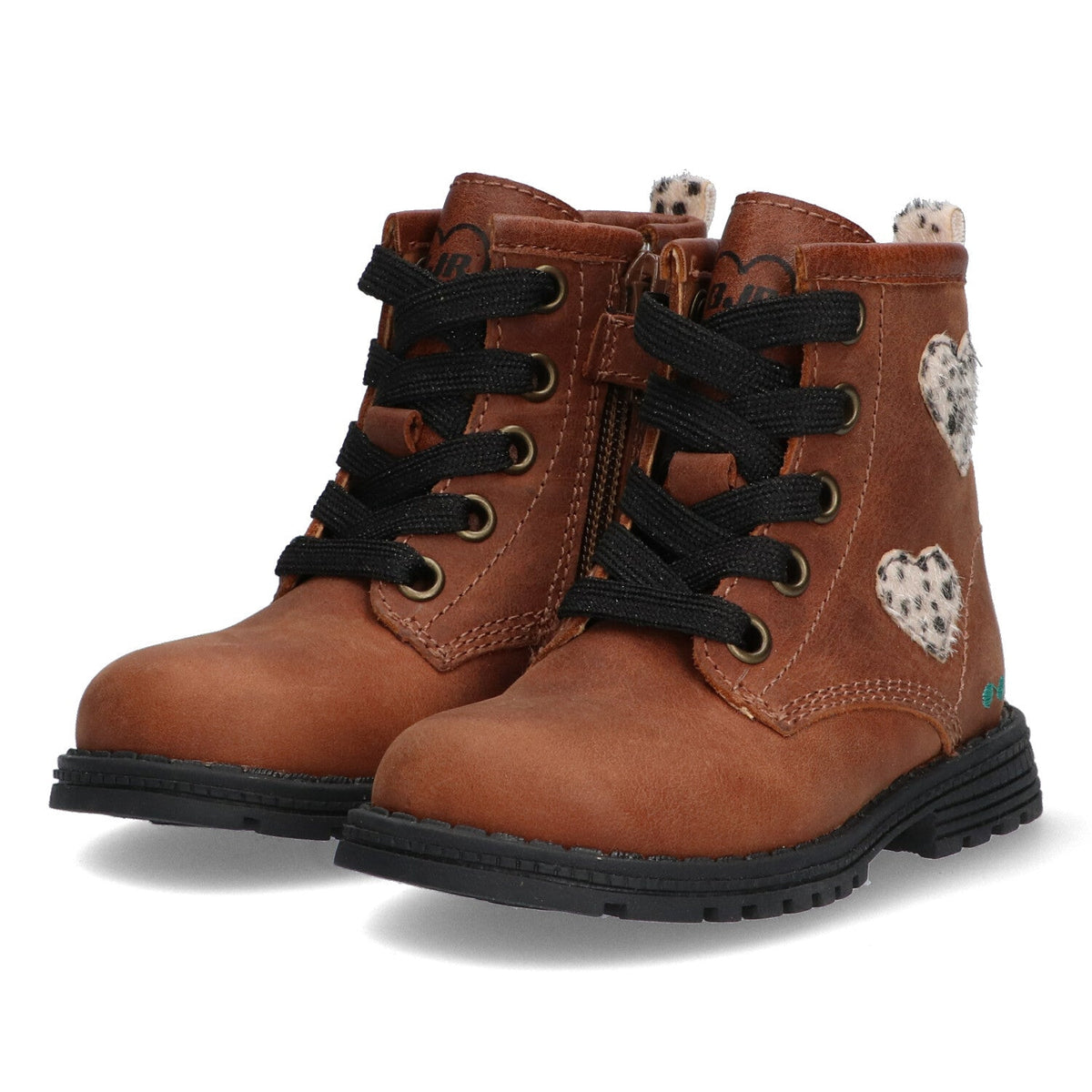 Thijs Trots Biker Boots Meisjes Cognac Hartjes
