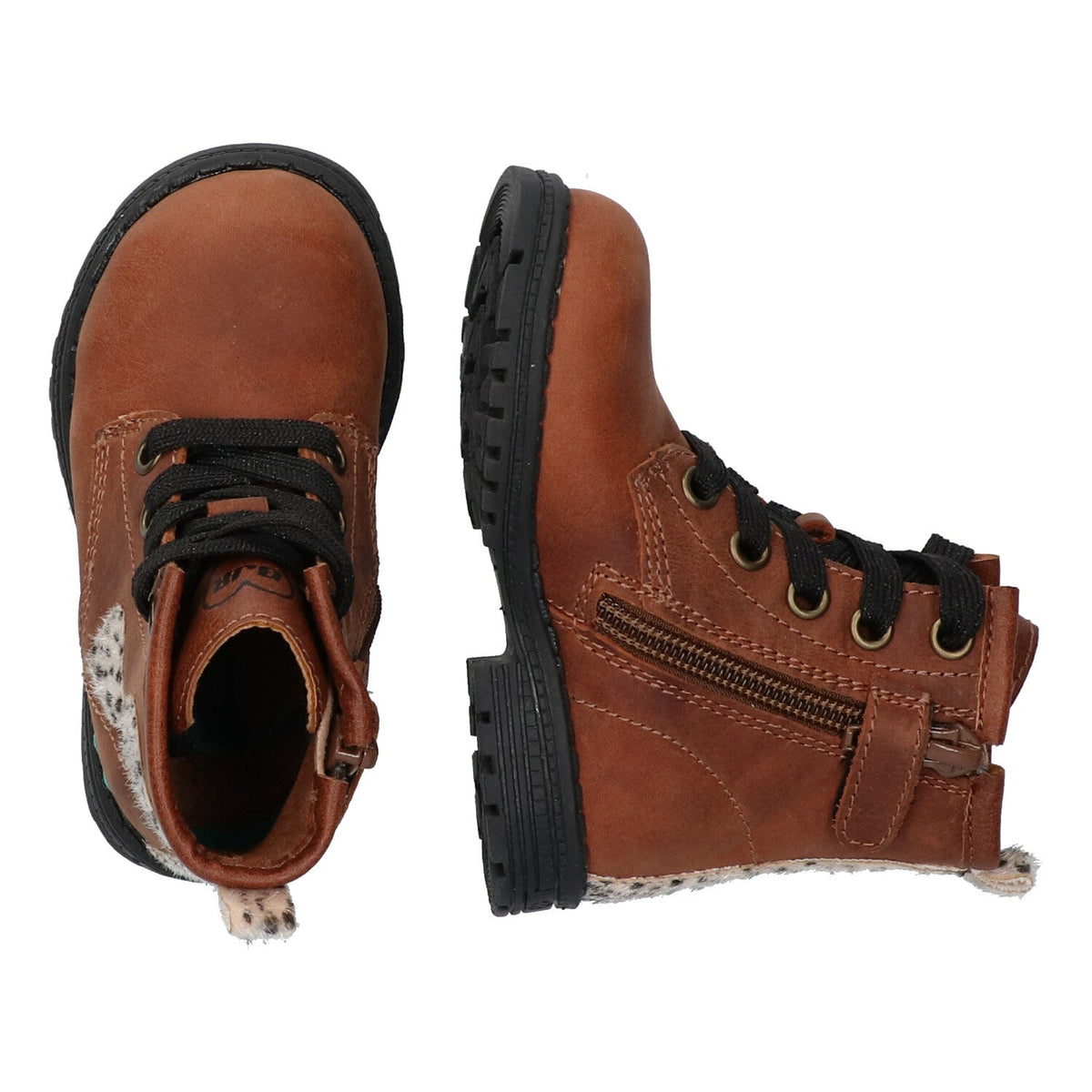 Thijs Trots Biker Boots Meisjes Cognac Hartjes