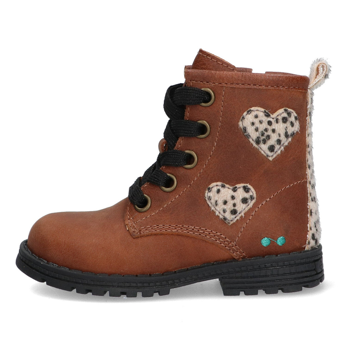 Thijs Trots Biker Boots Meisjes Cognac Hartjes