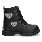 Thijs Trots Biker Boots Meisjes Zwart Hartjes