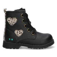 Thijs Trots 222781-589 Biker Boots Meisjes Zwart Hartjes