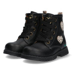 Thijs Trots Biker Boots Meisjes Zwart Hartjes