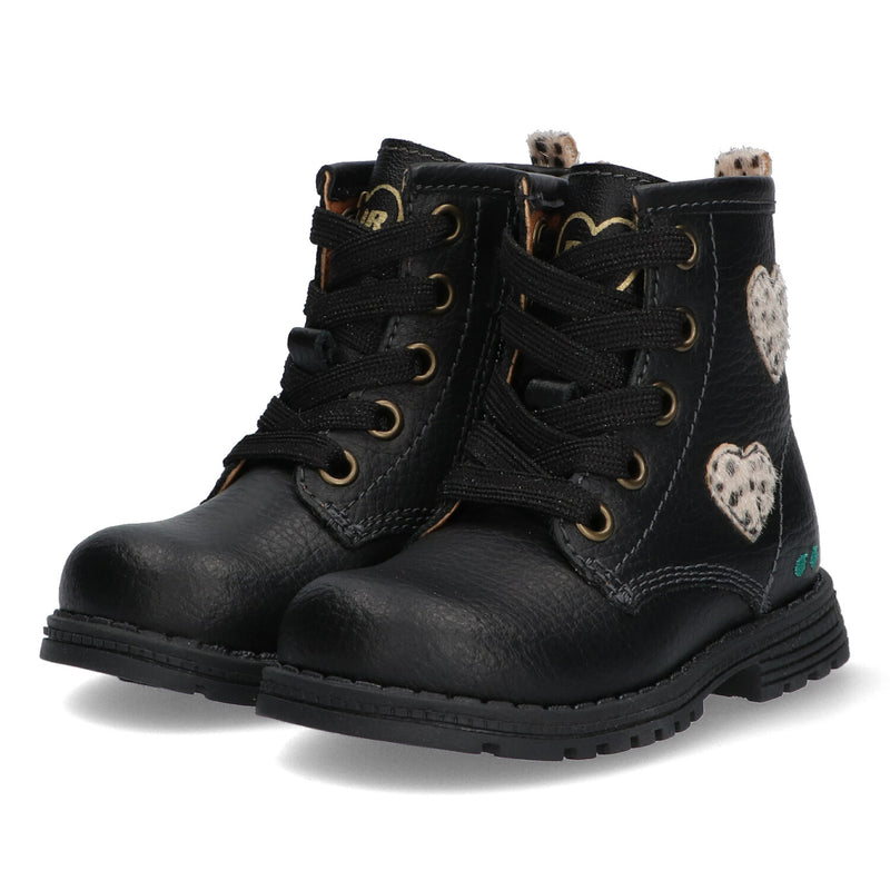 Thijs Trots 222781-589 Biker Boots Meisjes Zwart Hartjes