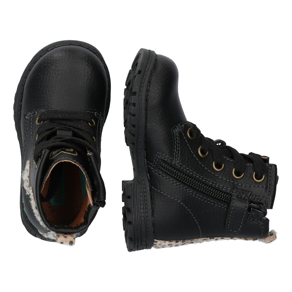 Thijs Trots Biker Boots Meisjes Zwart Hartjes