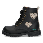 Thijs Trots Biker Boots Meisjes Zwart Hartjes
