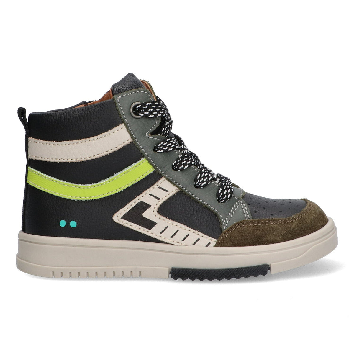 Mark Mieters Hoge Sneakers Jongens Zwart Groen