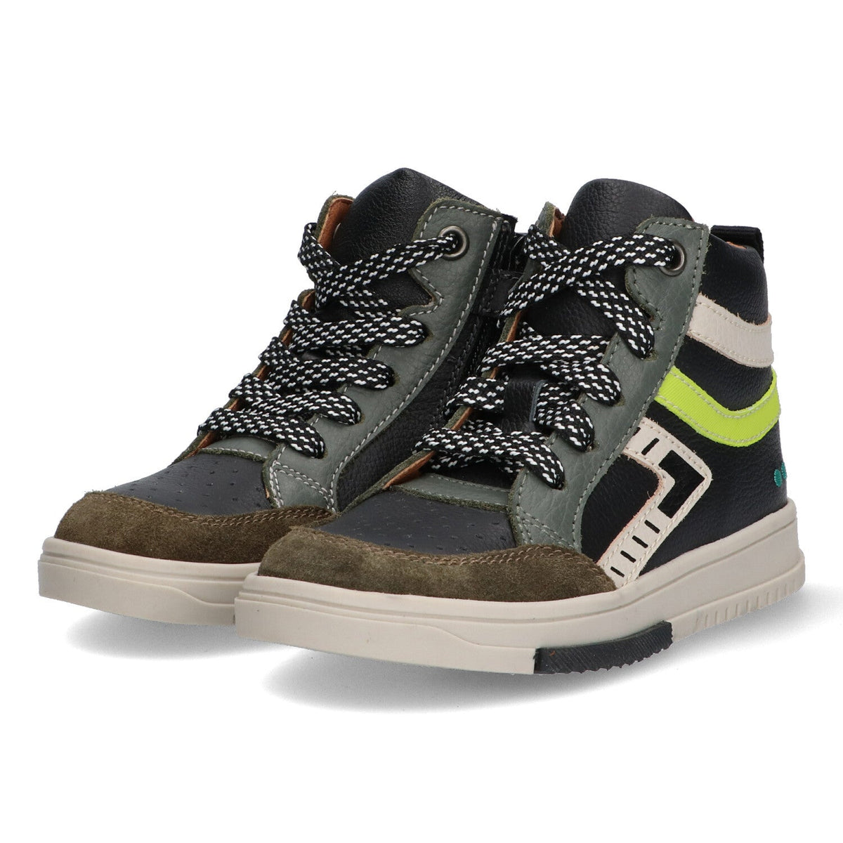 Mark Mieters Hoge Sneakers Jongens Zwart Groen