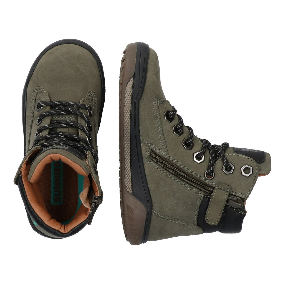 Remco Rock Veterboots Jongens Mosgroen