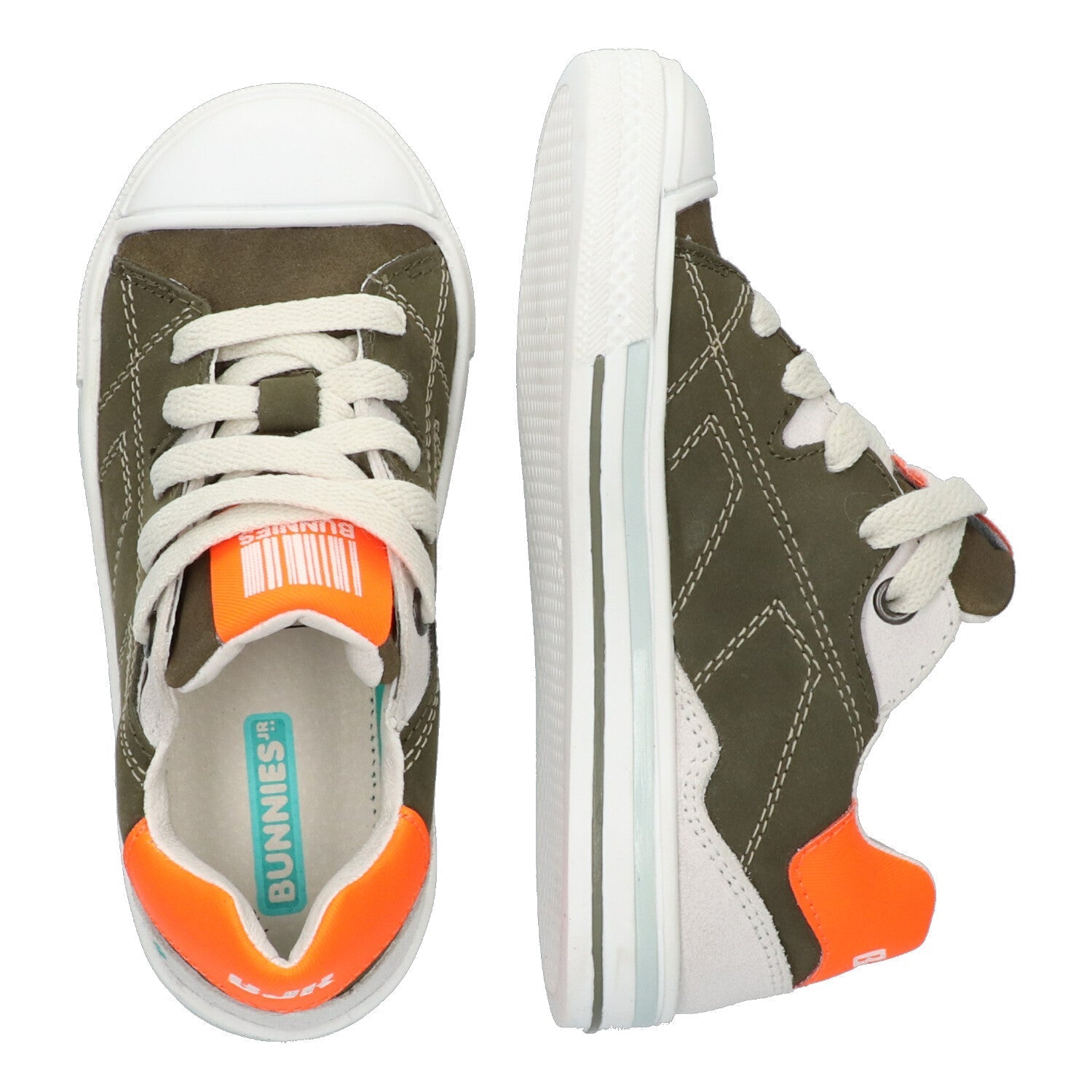 Francis Ferm Lage Sneakers Jongens Legergroen Beige