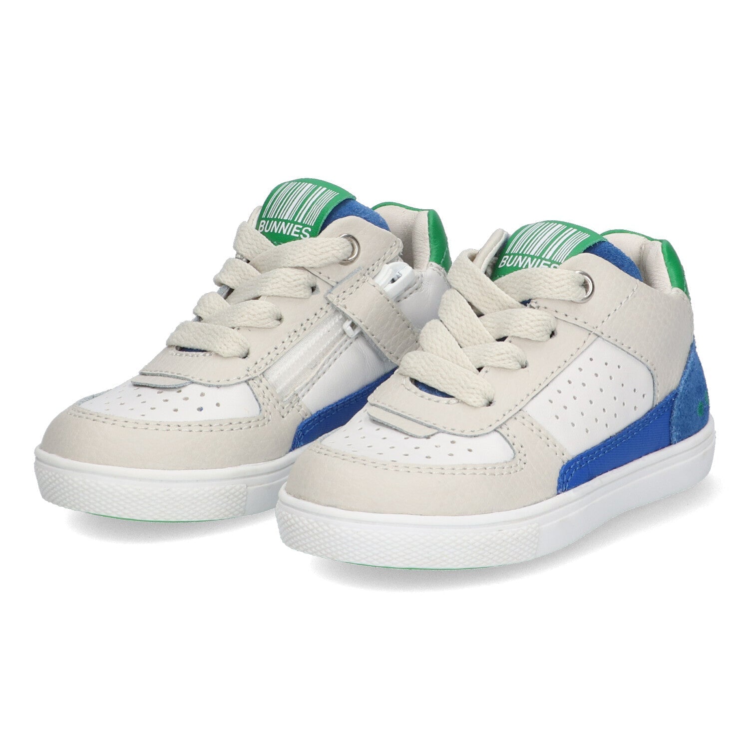 Loran Louw Lage Sneakers Jongens Beige Blauw