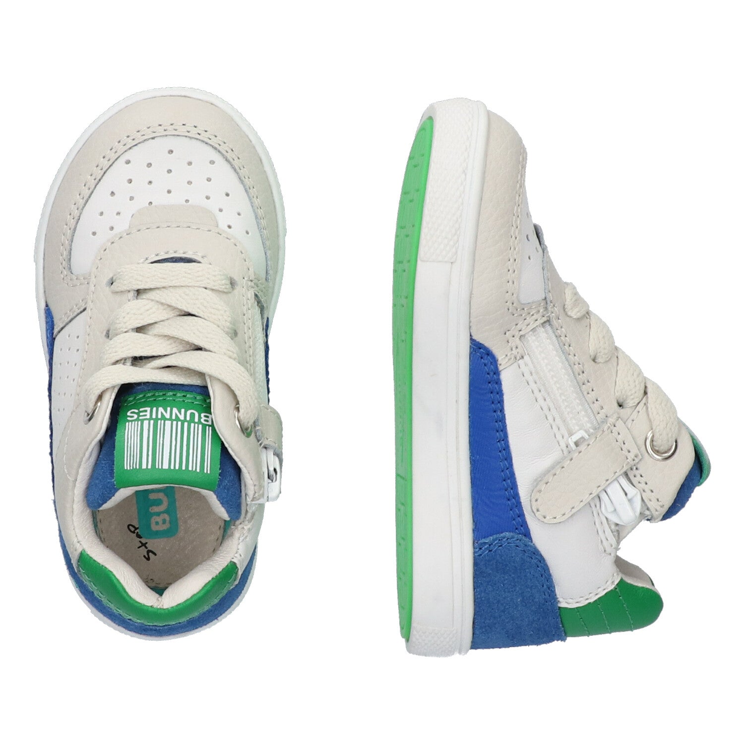 Loran Louw Lage Sneakers Jongens Beige Blauw