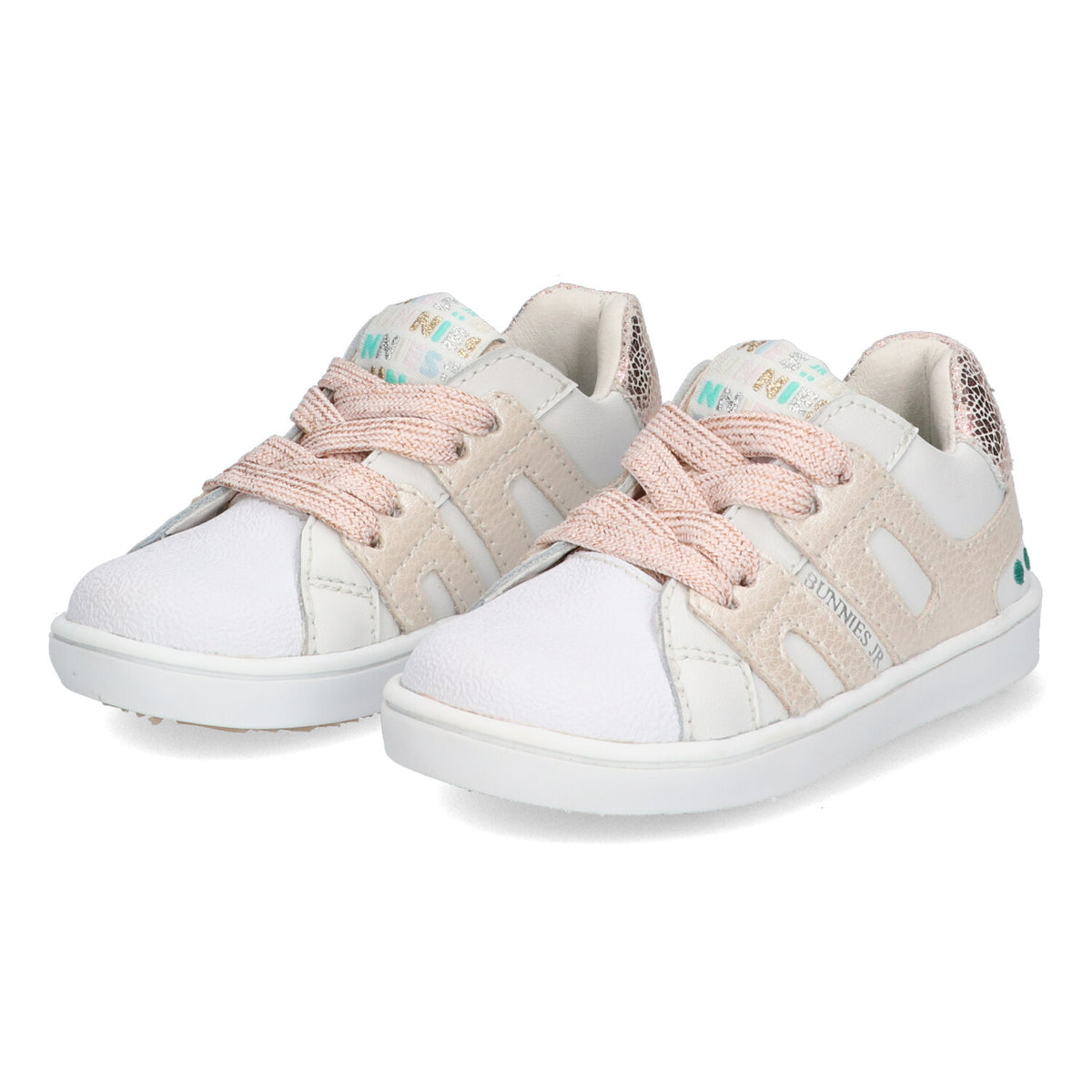 BunniesJR Philip Pit lage sneakers meisjes wit roze