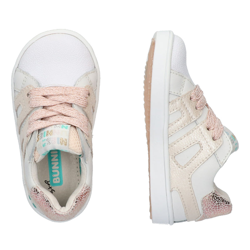 BunniesJR Philip Pit lage sneakers meisjes wit roze