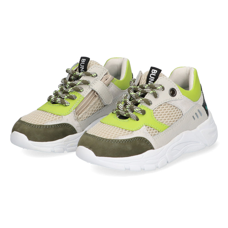 Steve Spring Lage Sneakers Jongens Beige Groen