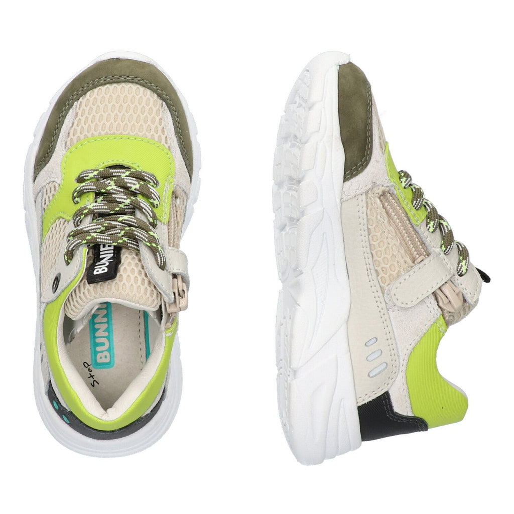 Steve Spring Lage Sneakers Jongens Beige Groen