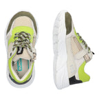 Steve Spring Lage Sneakers Jongens Beige Groen