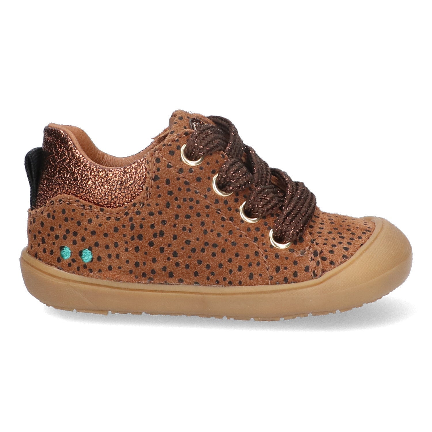 Reese Rap Lage Sneakers Meisjes Cognac Dots
