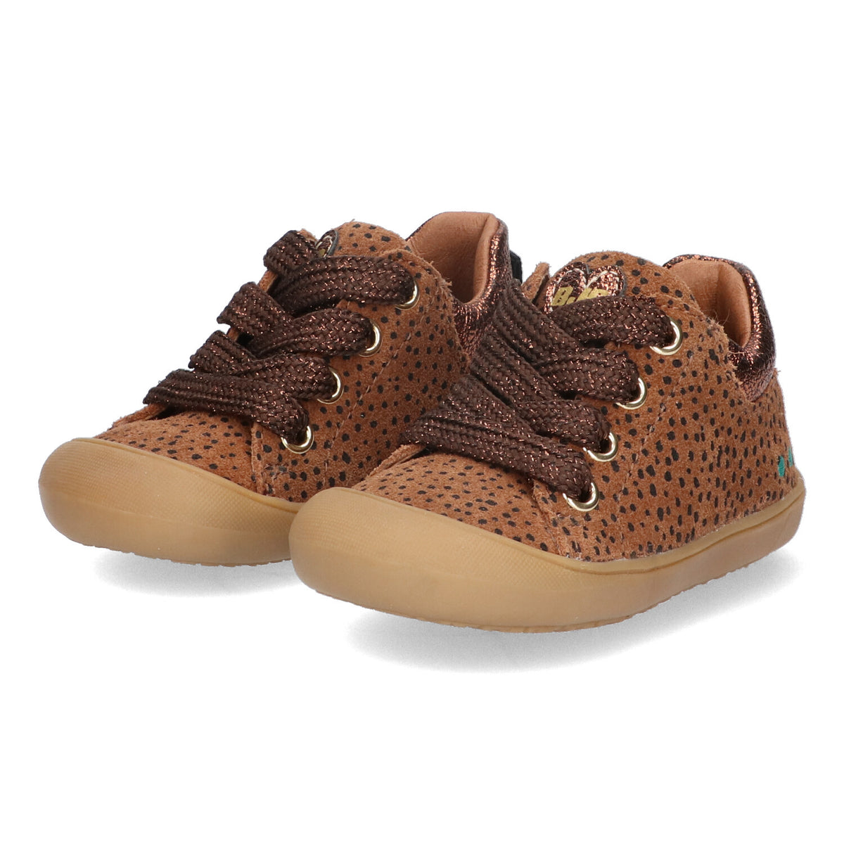 BunniesJR Reese Rap lage sneakers meisjes bruin dots