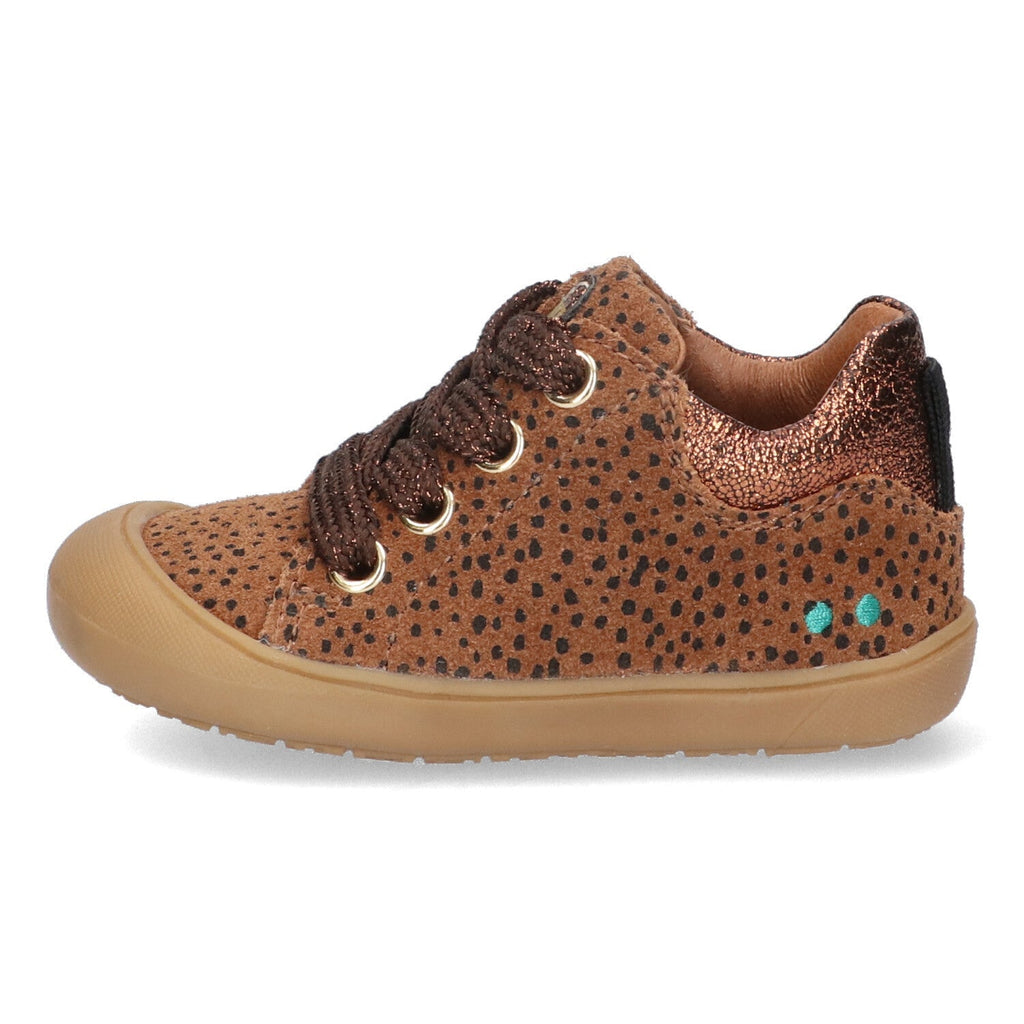 Reese Rap Lage Sneakers Meisjes Cognac Dots
