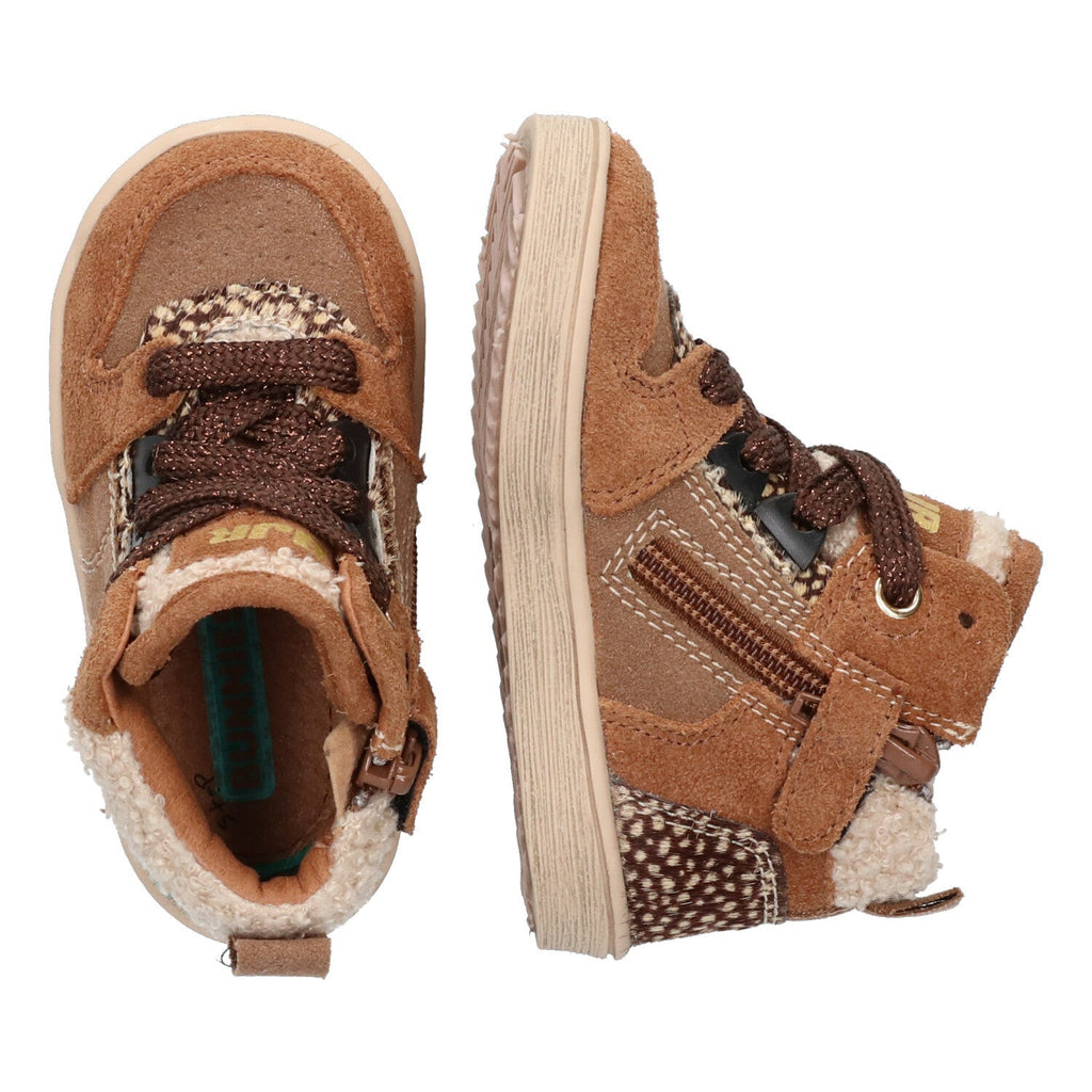 Pascal Pit Hoge Sneakers Meisjes Bruin