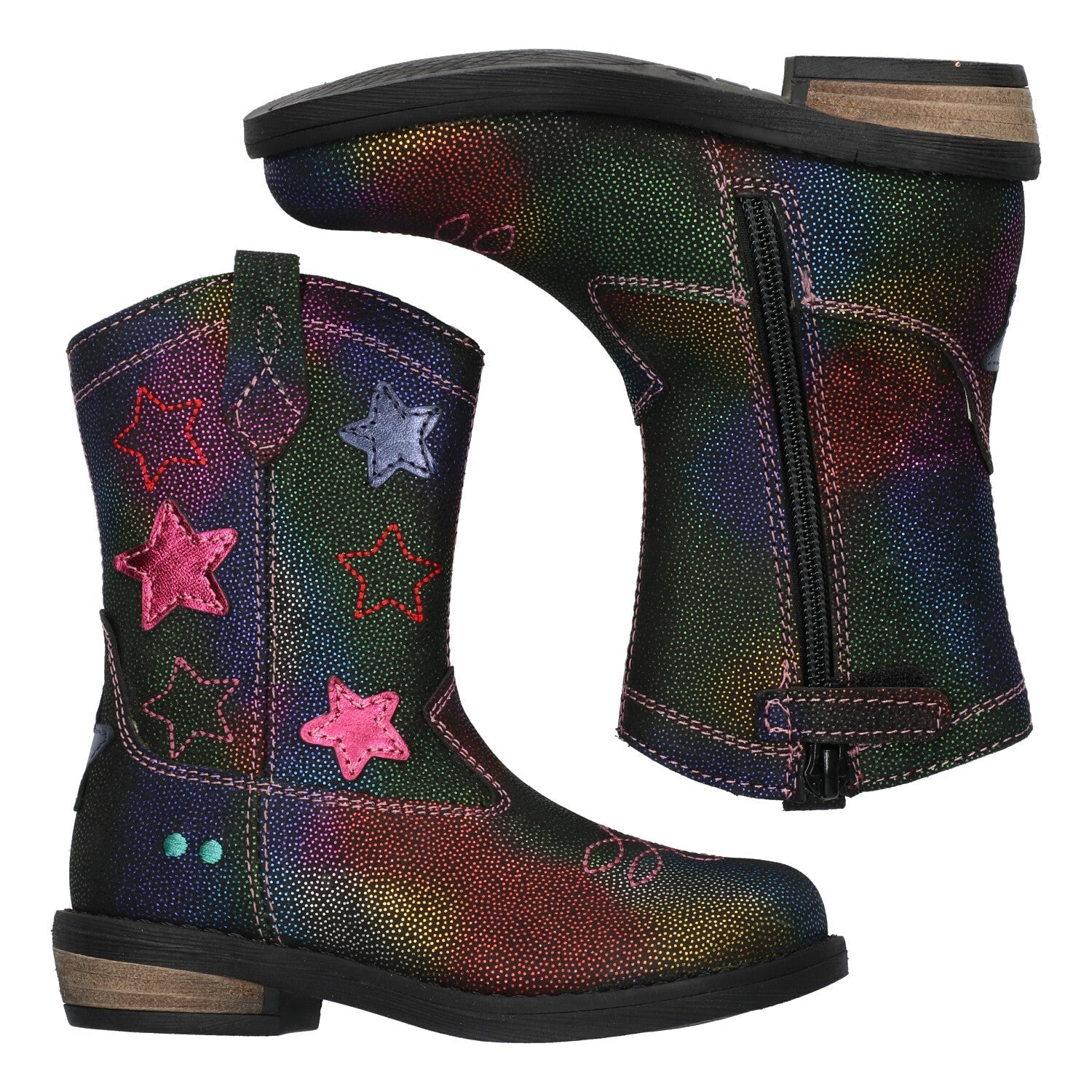 Roos Rodeo Cowboy Boots Meisjes Multicolor