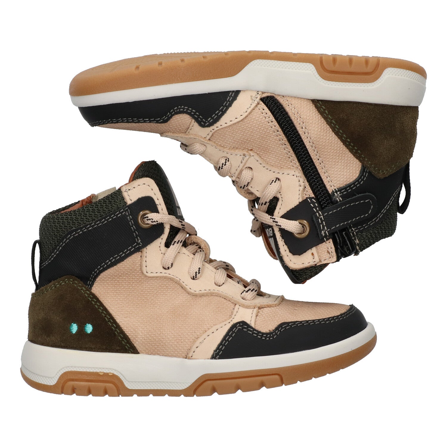 Morris Move Hoge Sneakers Meisjes Zwart Beige