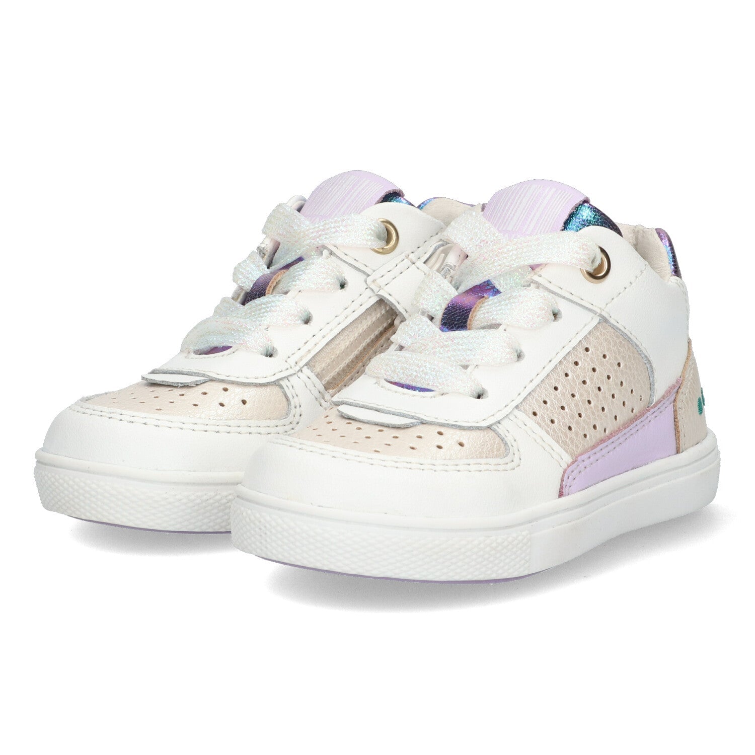 Loran Louw Lage Sneakers Meisjes Wit Lila