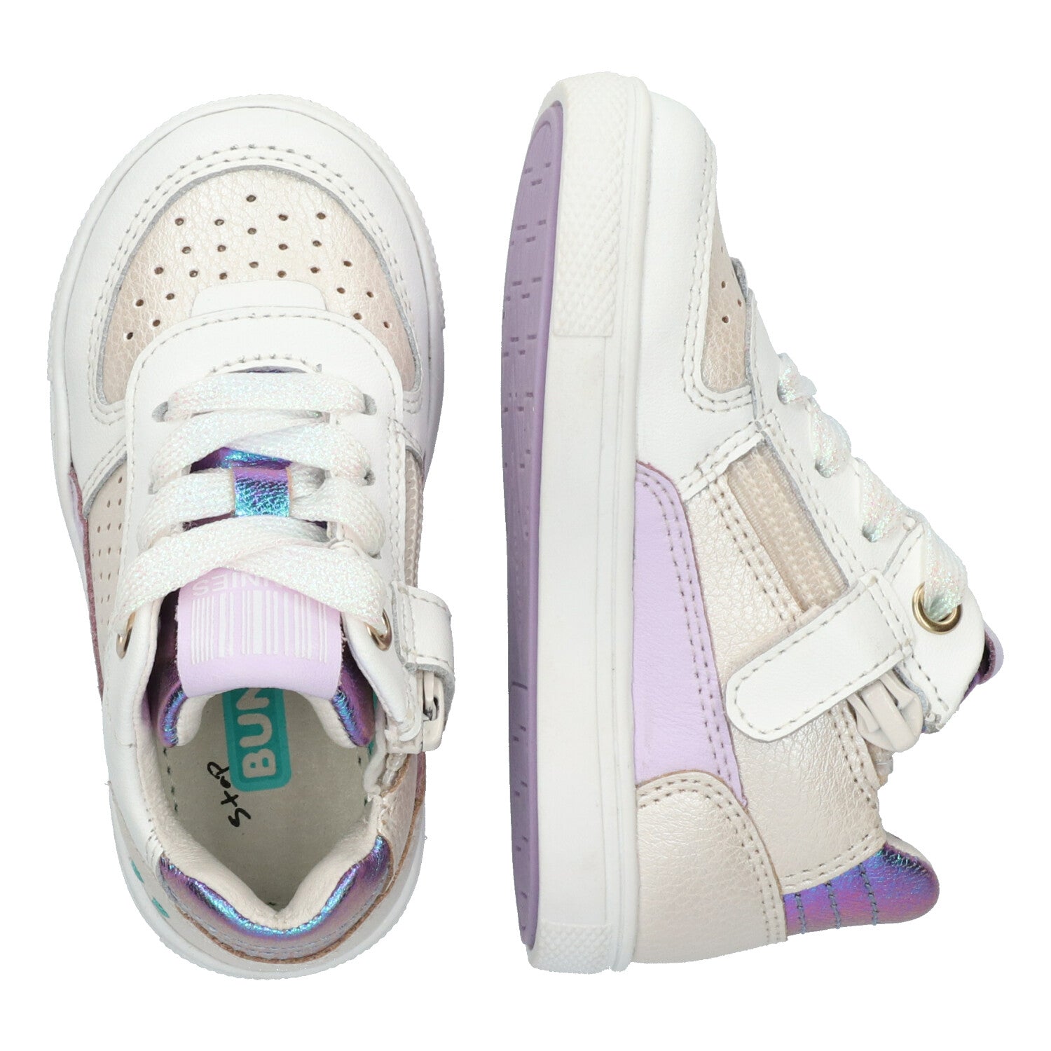 Loran Louw Lage Sneakers Meisjes Wit Lila