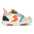 Nash Noa Lage Sneakers Jongens Beige Oranje Wit