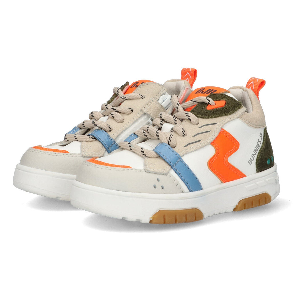 Nash Noa Lage Sneakers Jongens Beige Oranje Wit