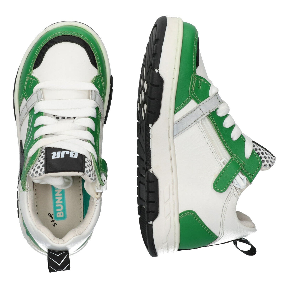 Nash Noa Lage Sneakers Jongens Groen Wit Zwart