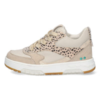 Nina Noa 224311-108 Lage Sneakers Meisjes Beige Grijs Print