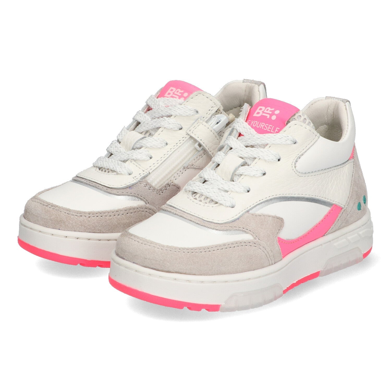 Nina Noa Lage Sneakers Meisjes Roze Grijs Wit