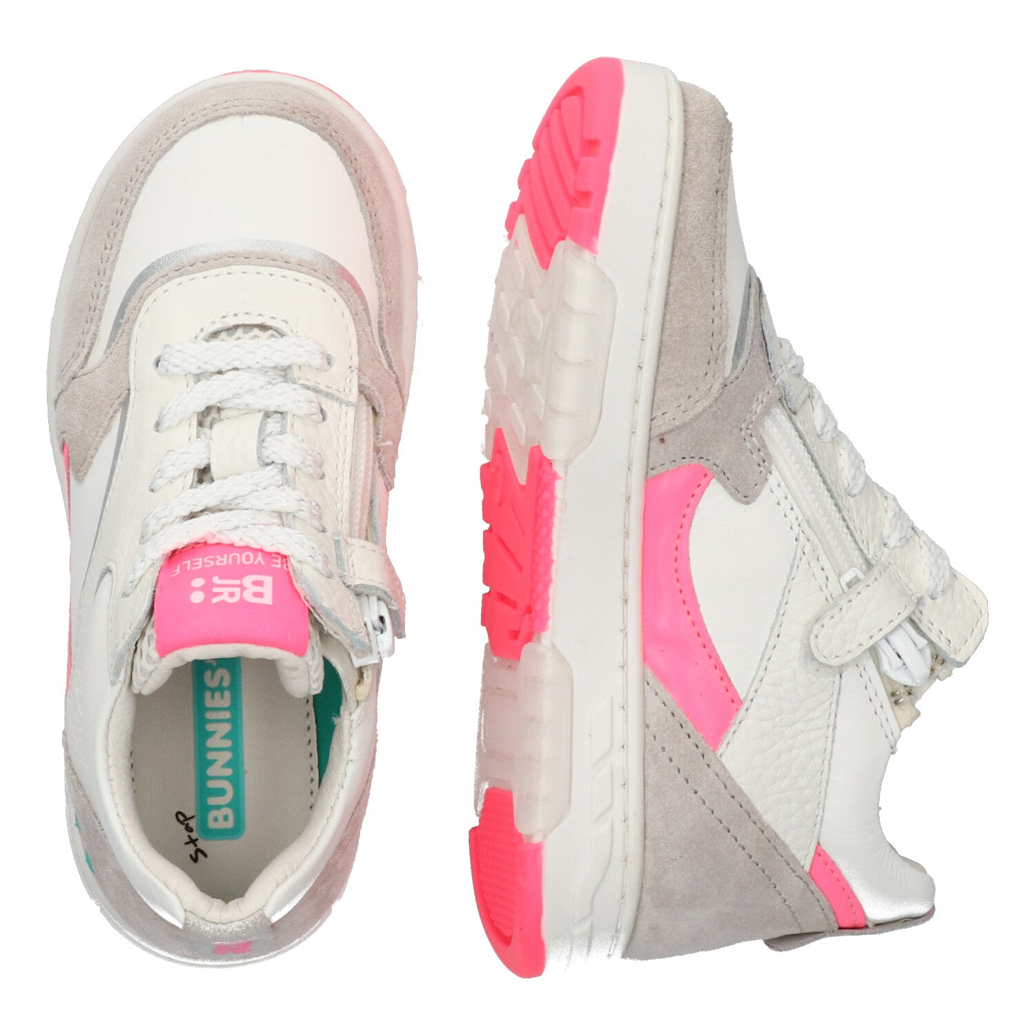 Nina Noa Lage Sneakers Meisjes Roze Grijs Wit