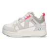 Lage Sneakers Meisjes Wit Roze Grijs