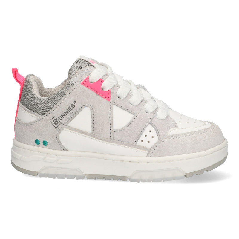 Lage Sneakers Meisjes Wit Roze Grijs