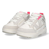 Lage Sneakers Meisjes Wit Roze Grijs