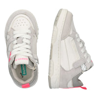 Lage Sneakers Meisjes Wit Roze Grijs