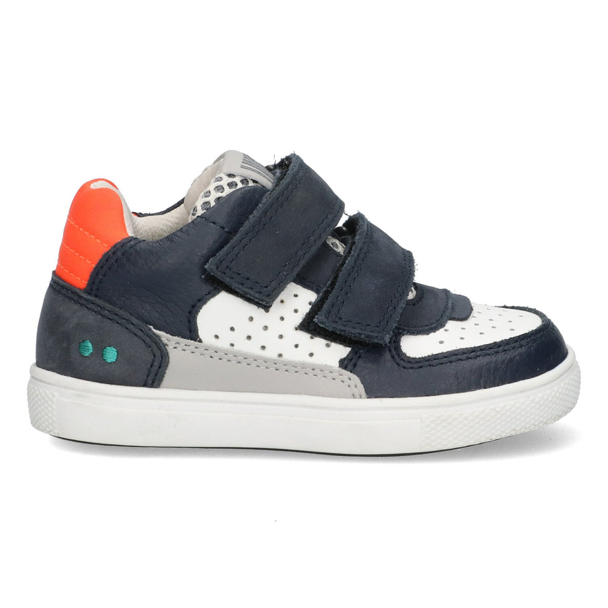 Luca Louw Lage Sneakers Jongens Donkerblauw Wit Oranje