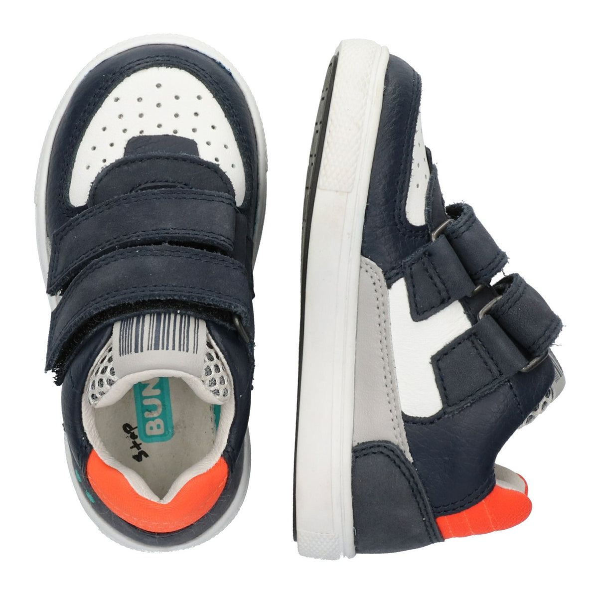 Luca Louw Lage Sneakers Jongens Donkerblauw Wit Oranje