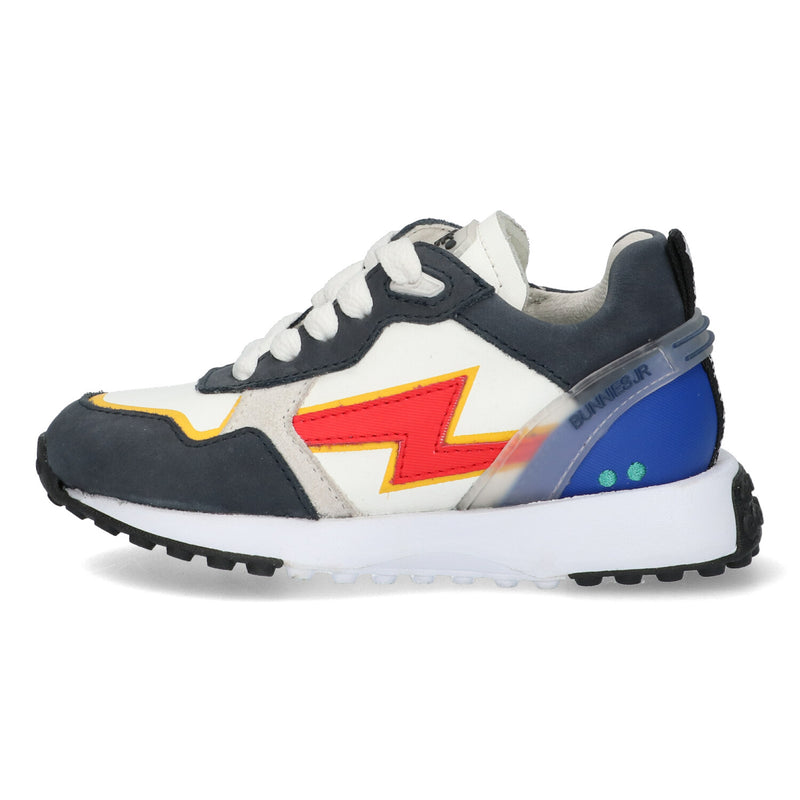 Stevie Sprint Lage Sneakers Jongens Blauw Wit Rood