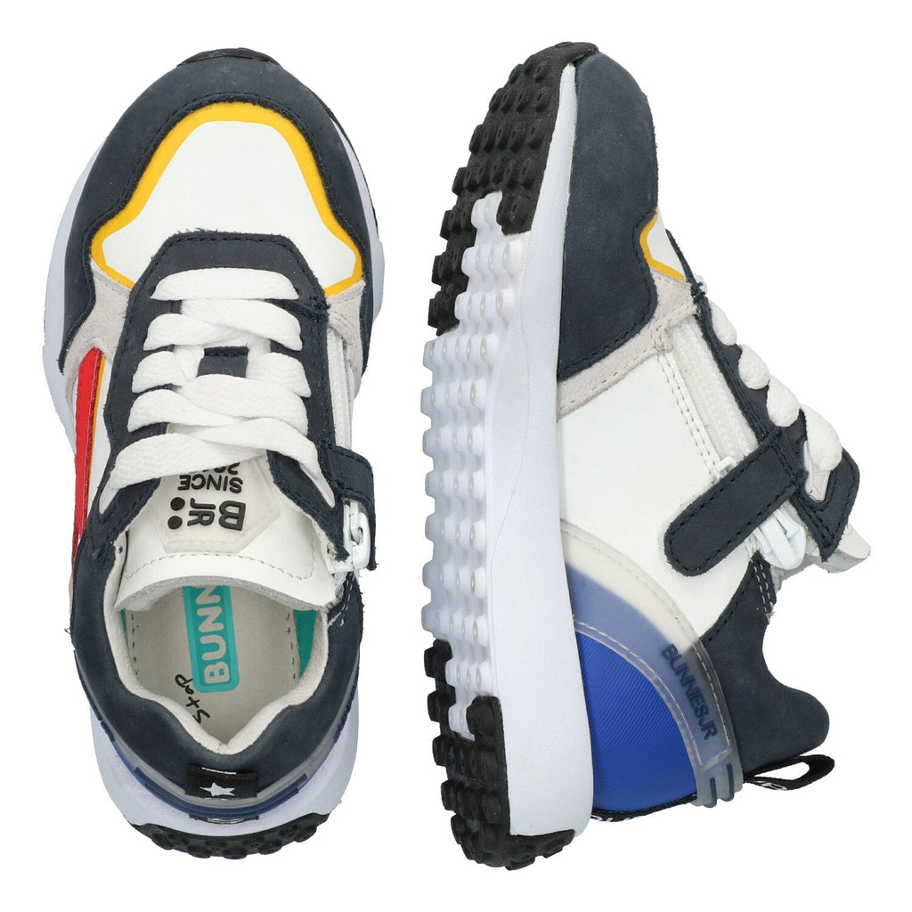 Stevie Sprint Lage Sneakers Jongens Blauw Wit Rood