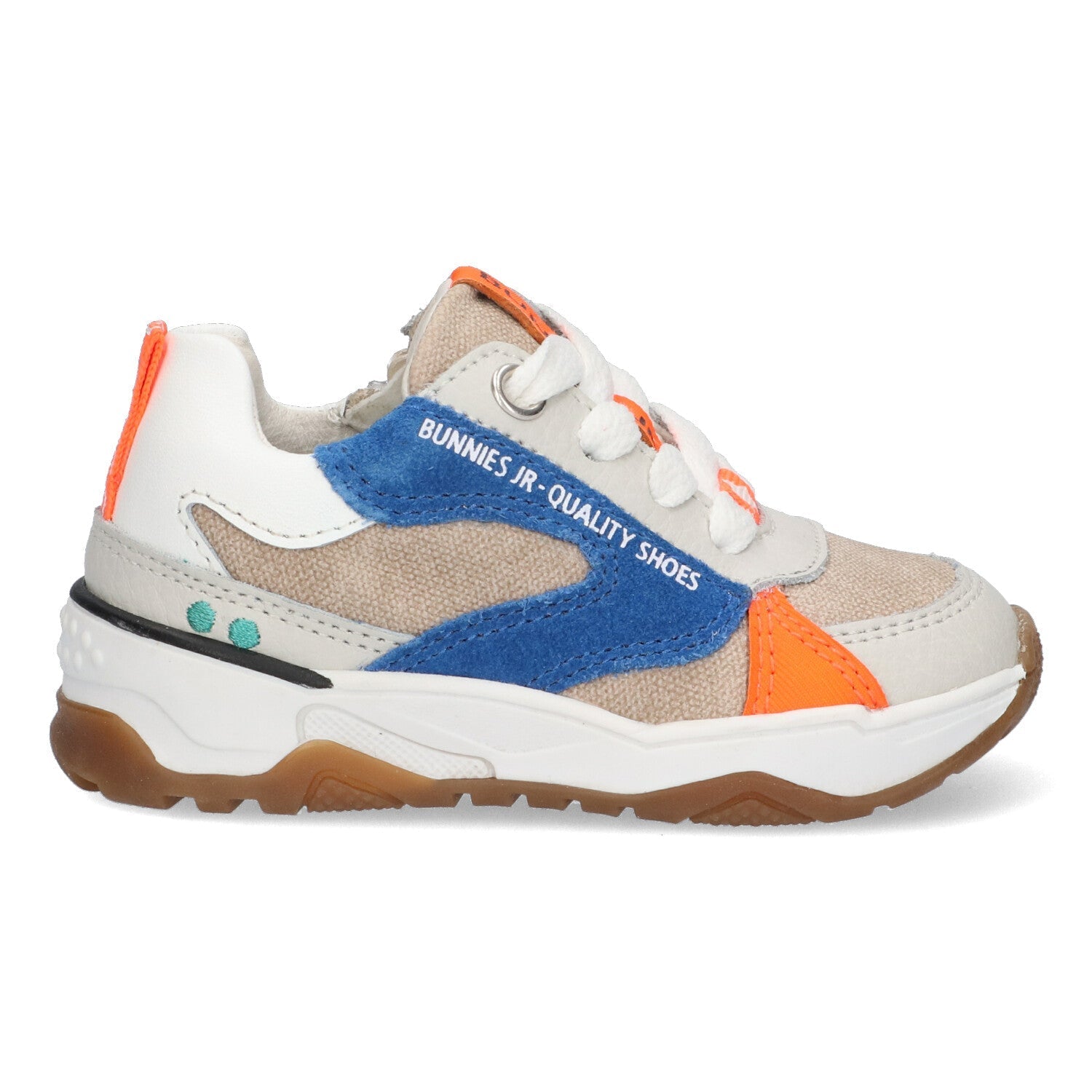 Ciske Chunky Lage Sneakers Jongens Blauw Wit Beige Oranje