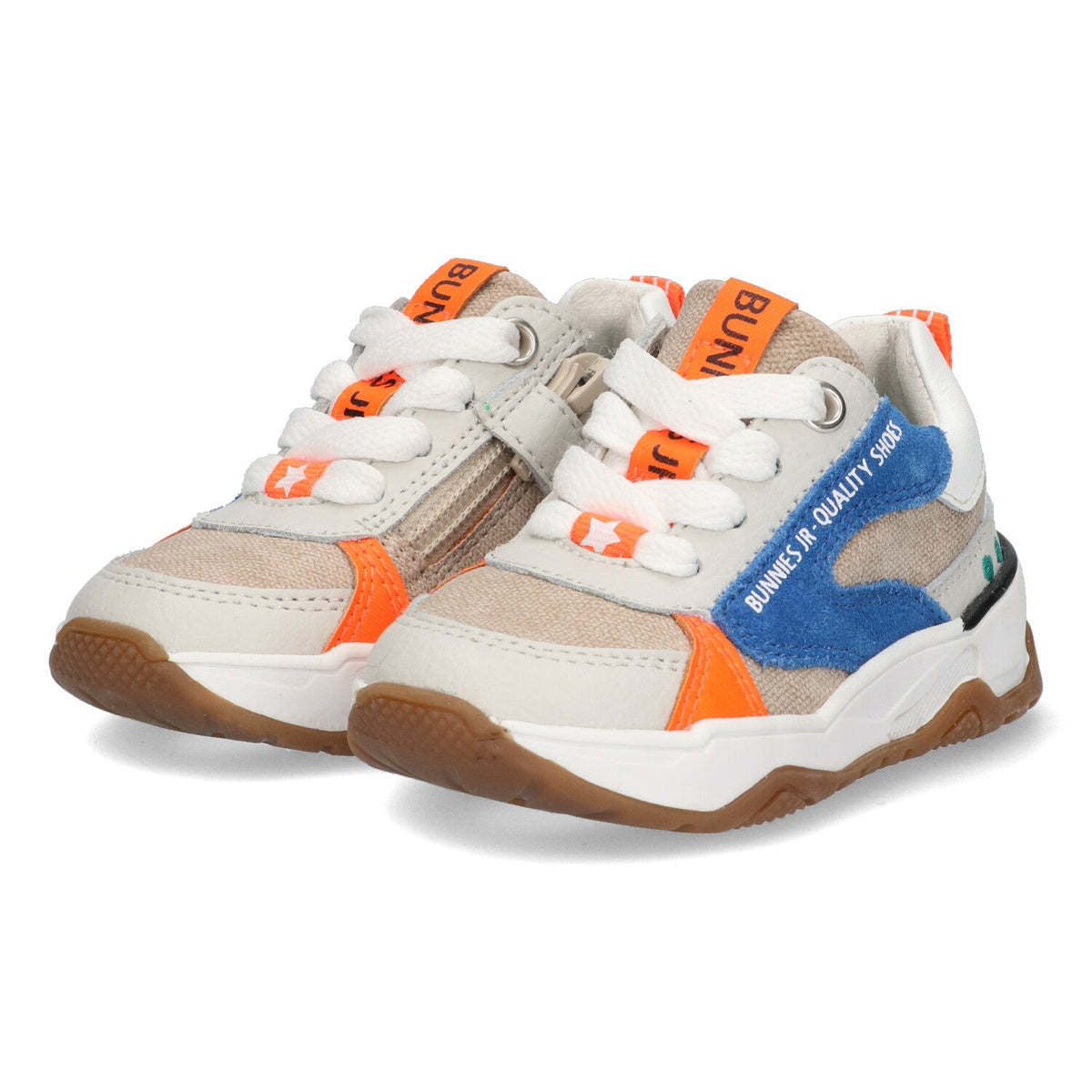 Ciske Chunky Lage Sneakers Jongens Blauw Wit Beige Oranje