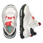 Cody Chunky Lage Sneakers Jongens Grijs Wit Rood Zwart