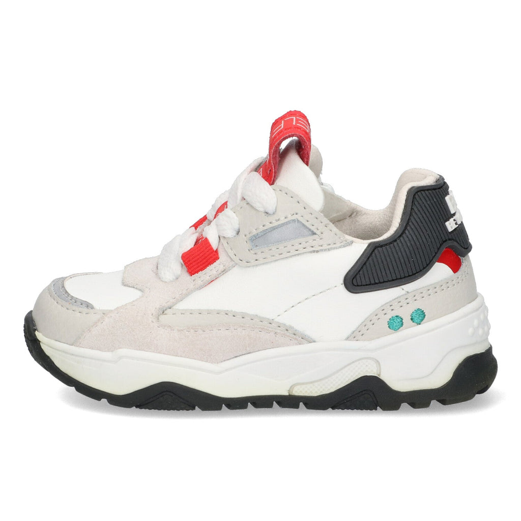 Cody Chunky Lage Sneakers Jongens Grijs Wit Rood Zwart