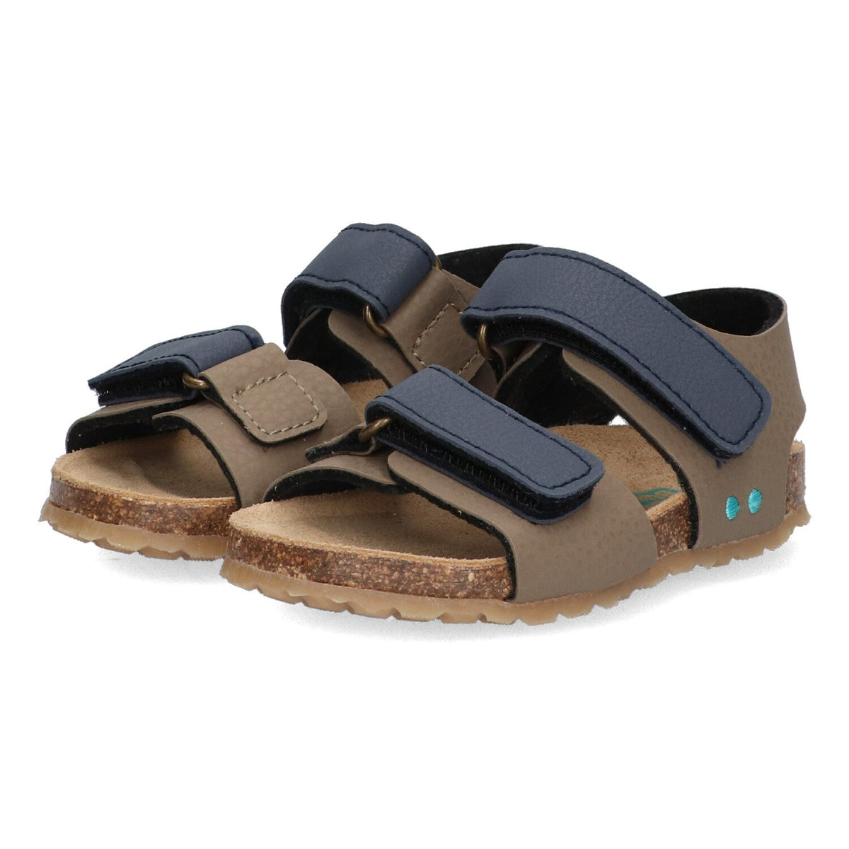 Bas Beach Sandalen Jongens Taupe Donkerblauw